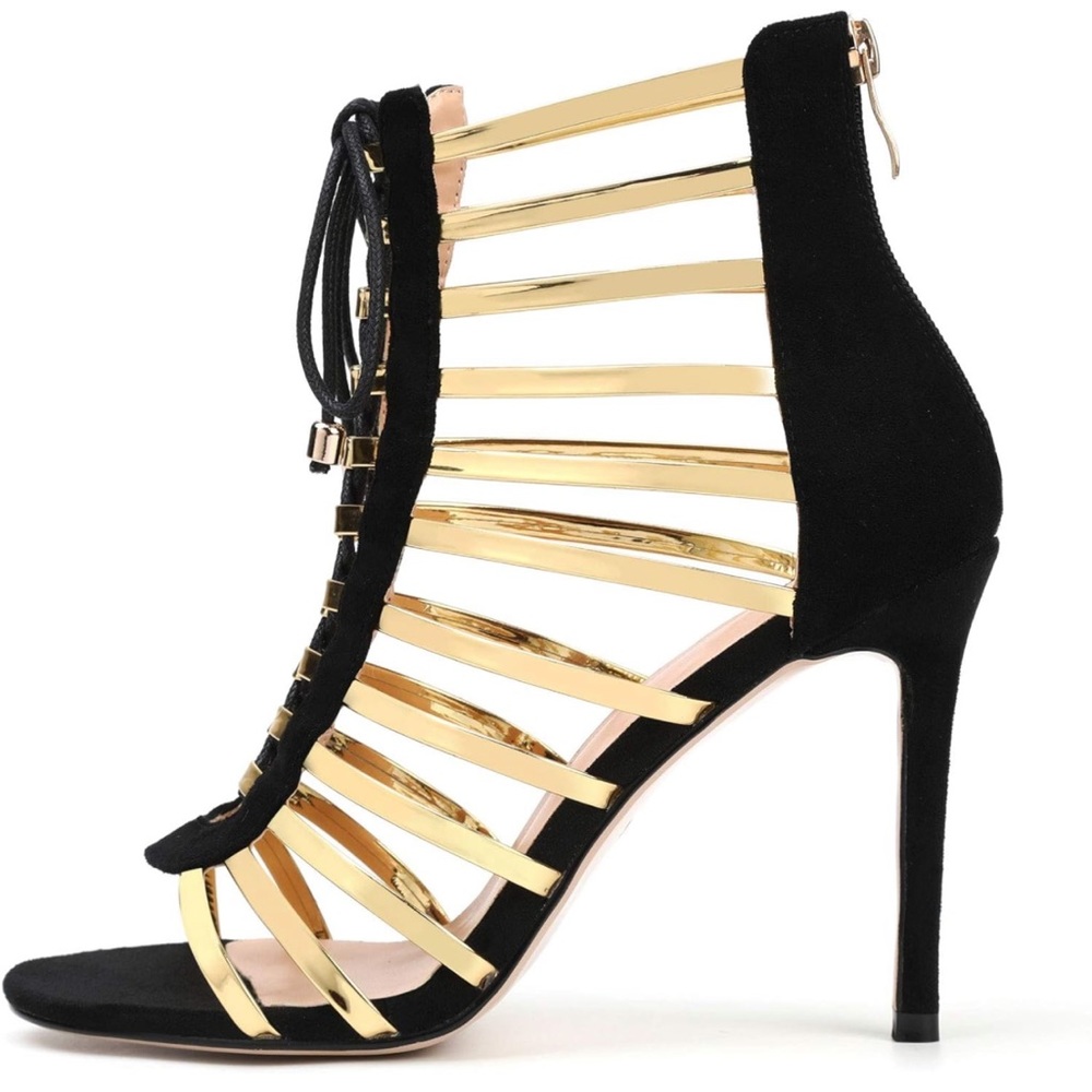Women’s fringed lace up heels
